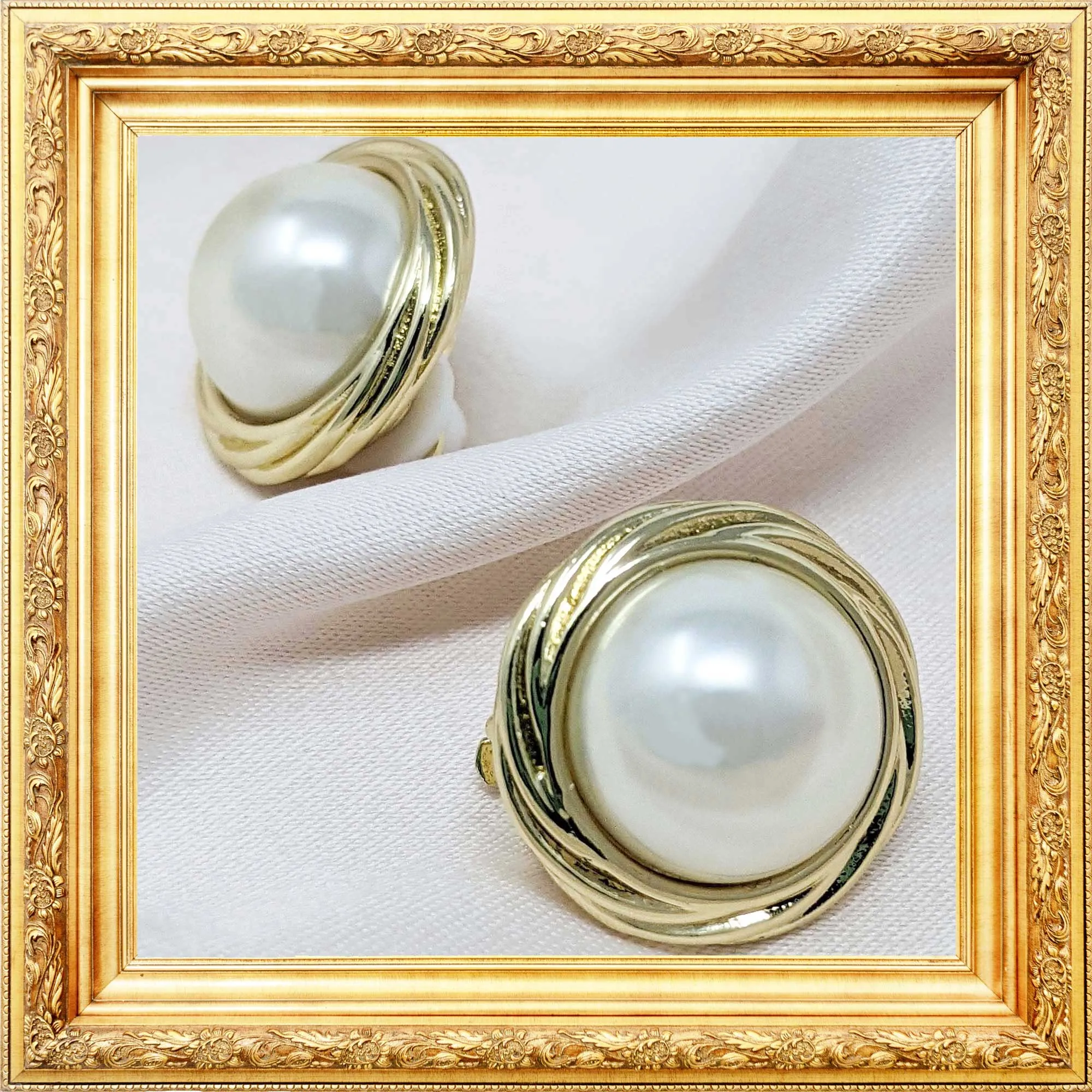 Cordelia Swirl Pearl Clip on Earring in 14k Gold Plating