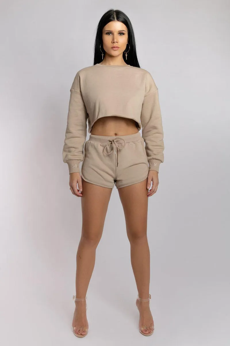 CXIX Oversized Cropped Jumper - Fawn