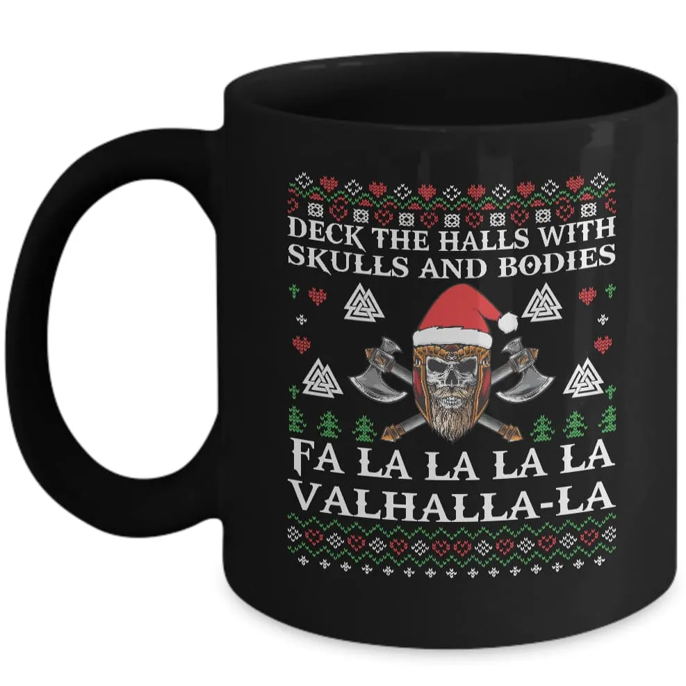 Deck The Halls Christmas Mug Black