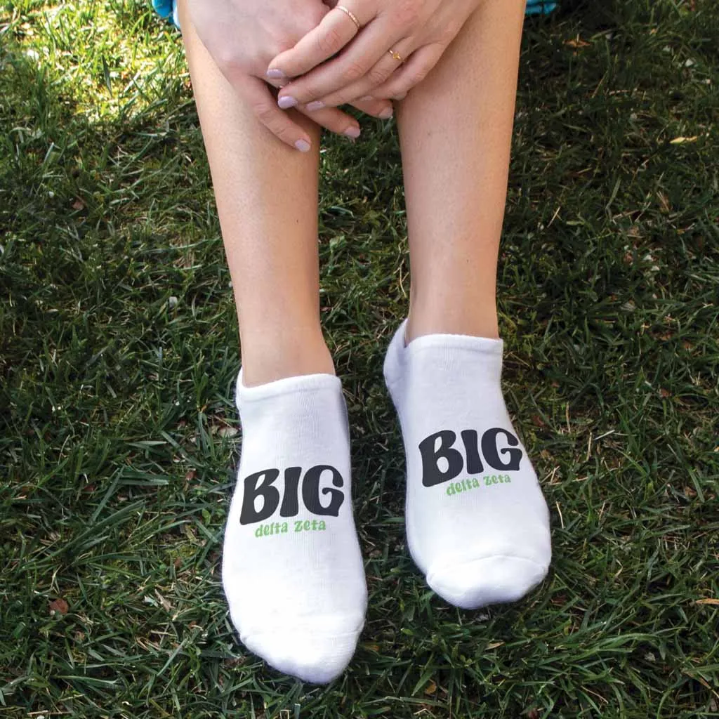 Delta Zeta No Show Socks for Bigs and Littles