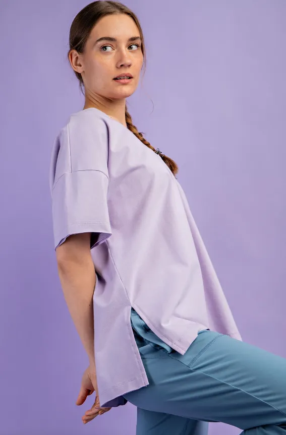 Elisa Oversized Reversible V Neck Tee