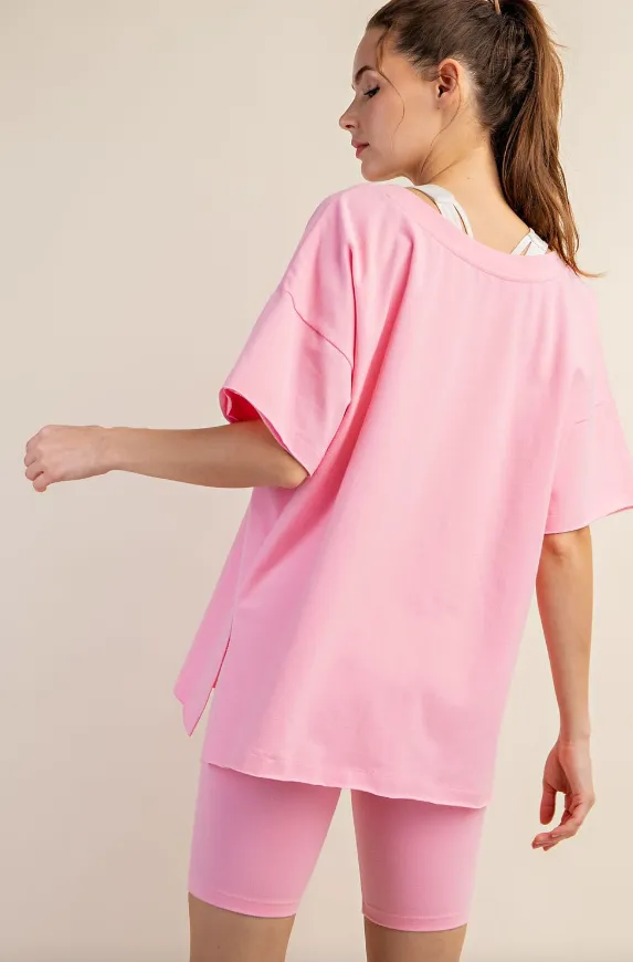 Elisa Oversized Reversible V Neck Tee