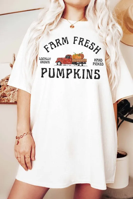 FARM FRESH PUMPKINS GRAPHIC TEE PLUS SIZE