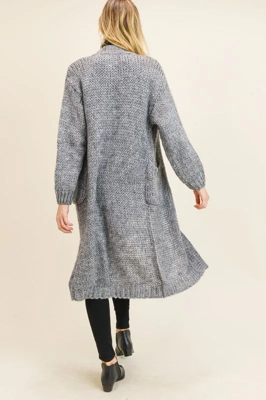 Faye Oversized Cardigan in Charcoal