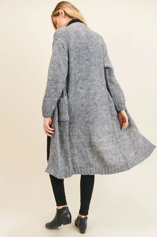 Faye Oversized Cardigan in Charcoal