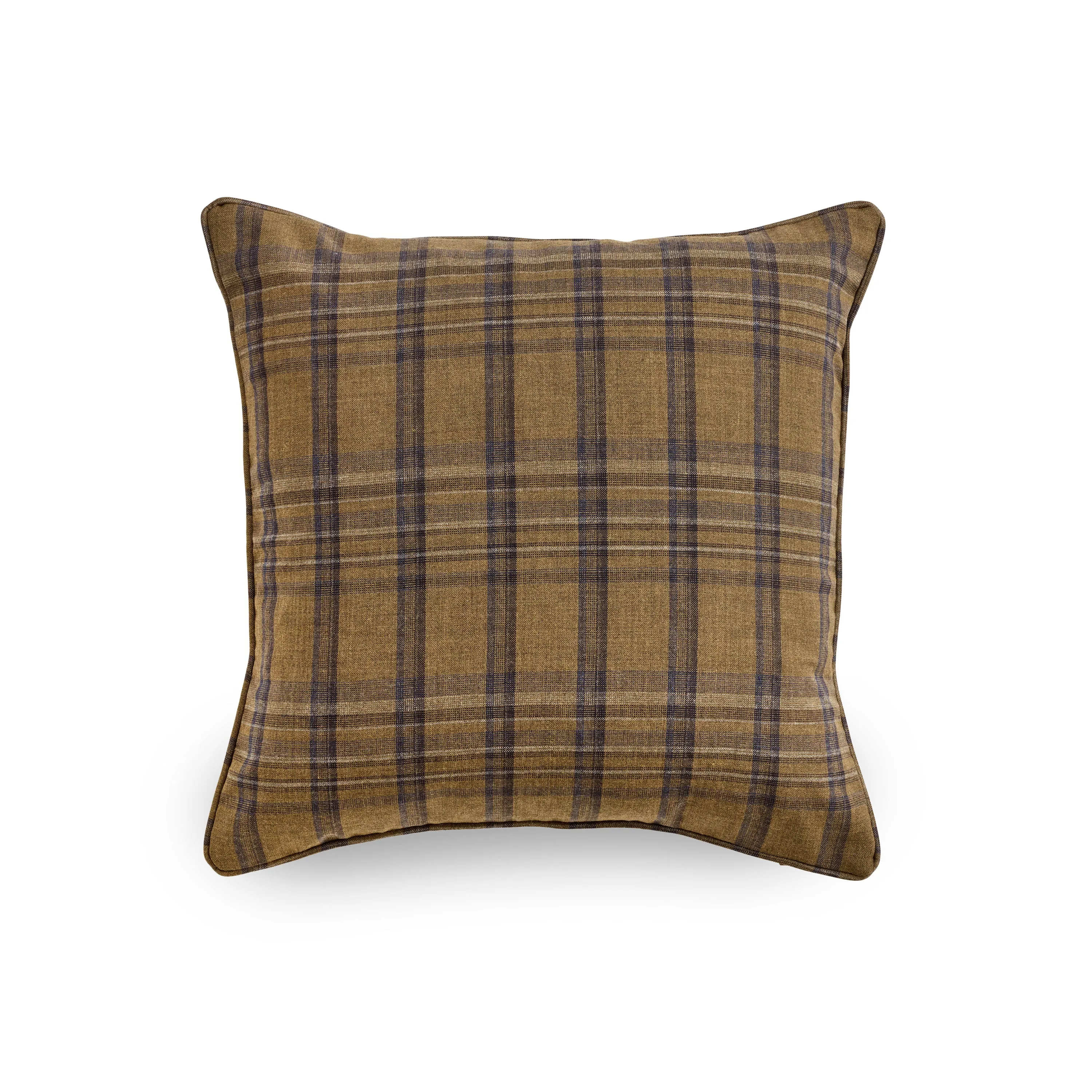 Fox Olive Madras Check Cushion Cover