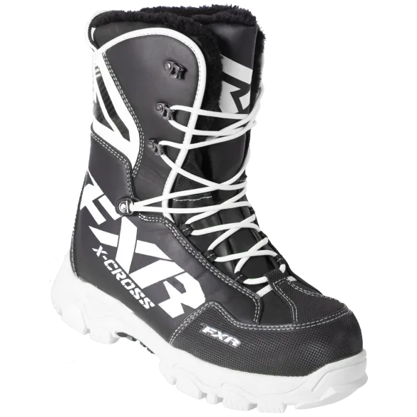 FXR X Cross Snowmobile Boot Black/White