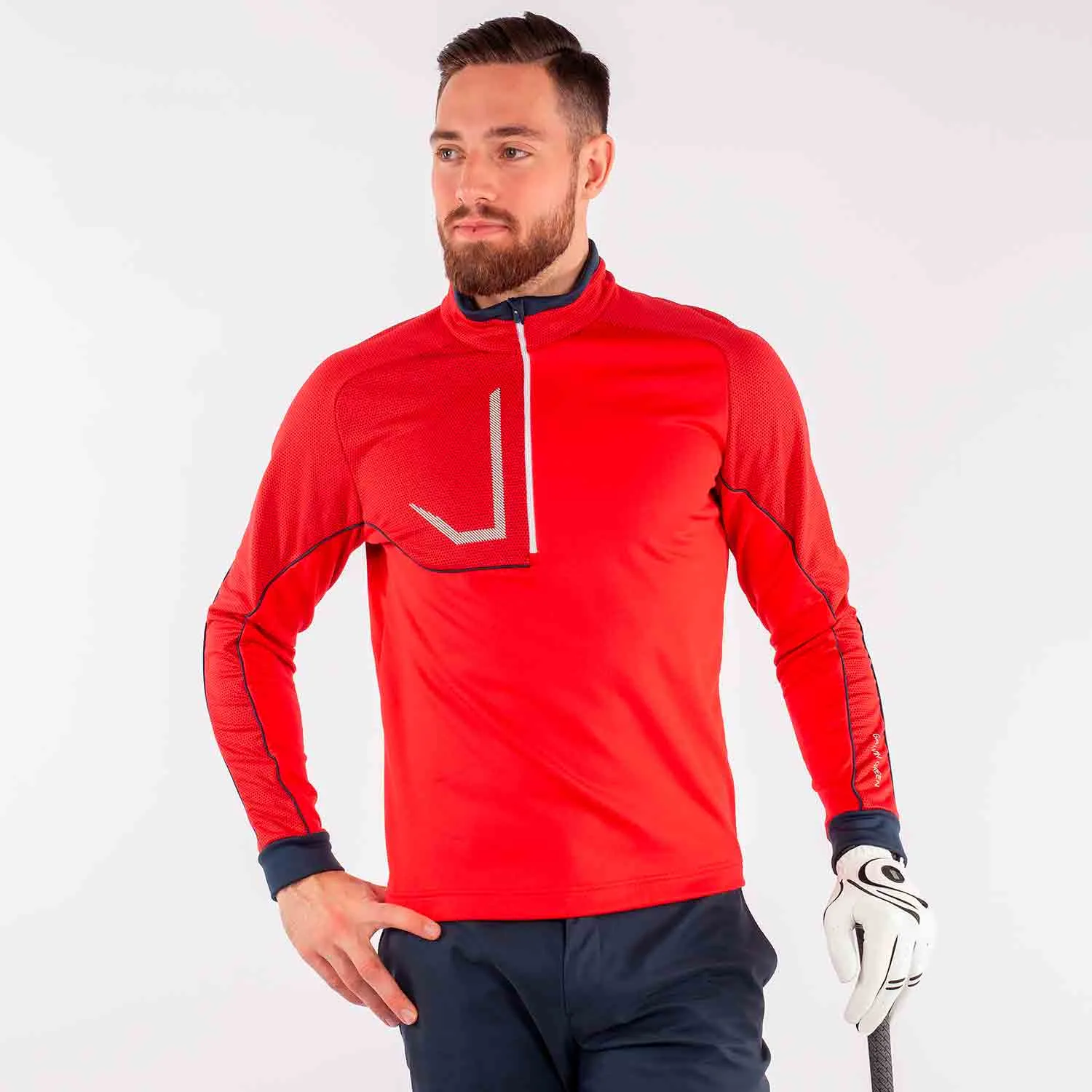 Galvin Green Daxton Insula Golf Pullover - Red/Navy/White