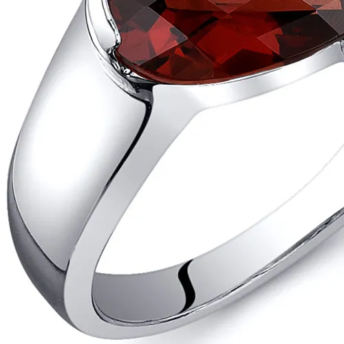 Garnet Pear Shape Sterling Silver Ring Size 7