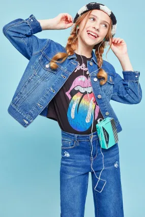 Girls Essential Oversized Denim Jacket