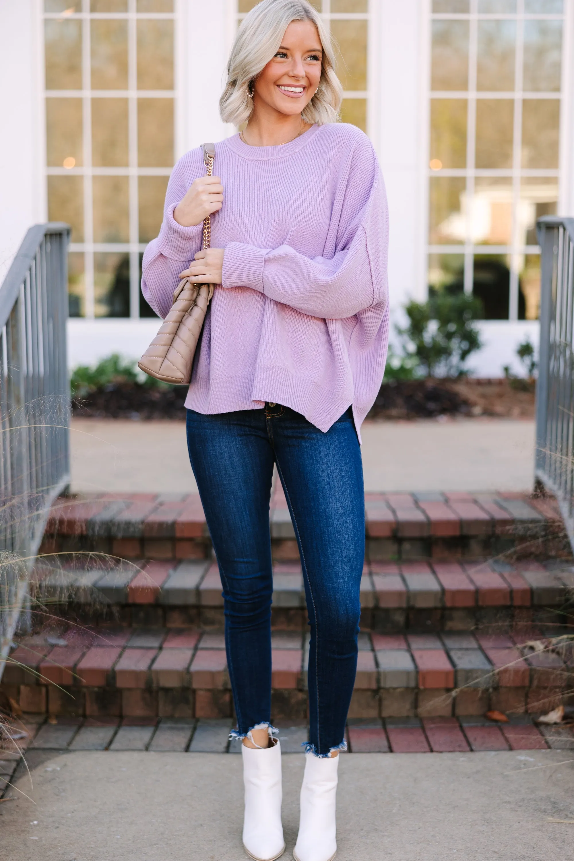 Give You Joy Lavender Purple Dolman Sweater