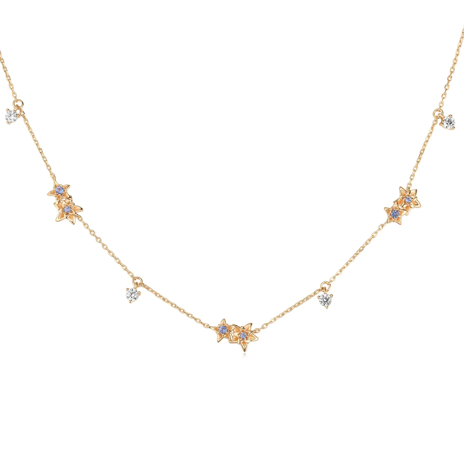 Gold Dangle Choker - Poinsettia