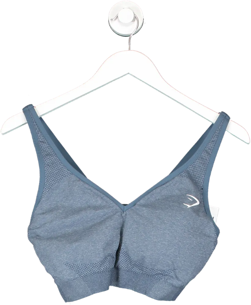 gymshark Blue V Neck Sports Bra UK XXL