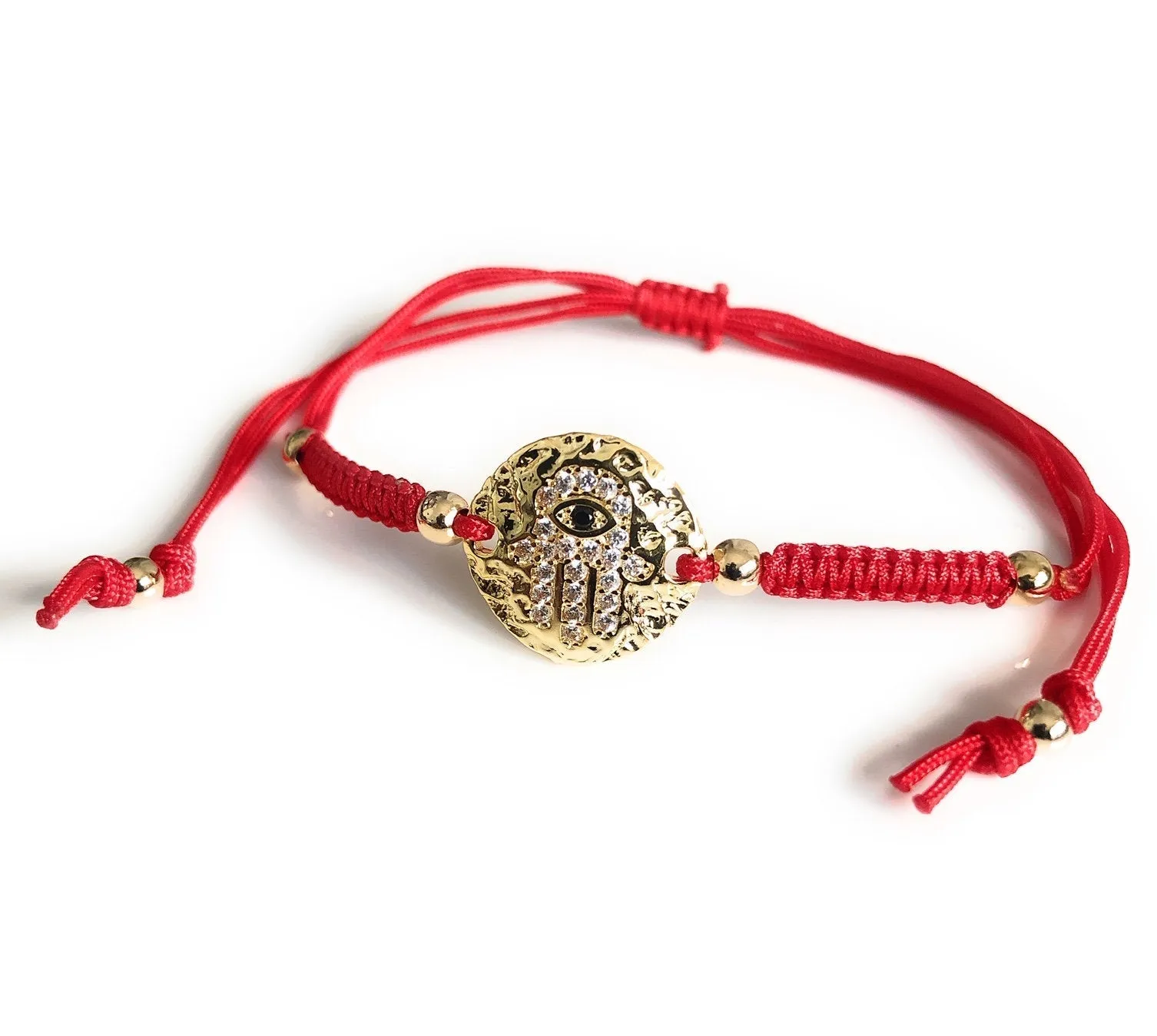 Hamsa jewelry evil eye bracelet, Hamsa Hand Evil eye Bracelet, Red string kabbalah adjustable friendship bracelet, Jewish Gift,  mal de ojo