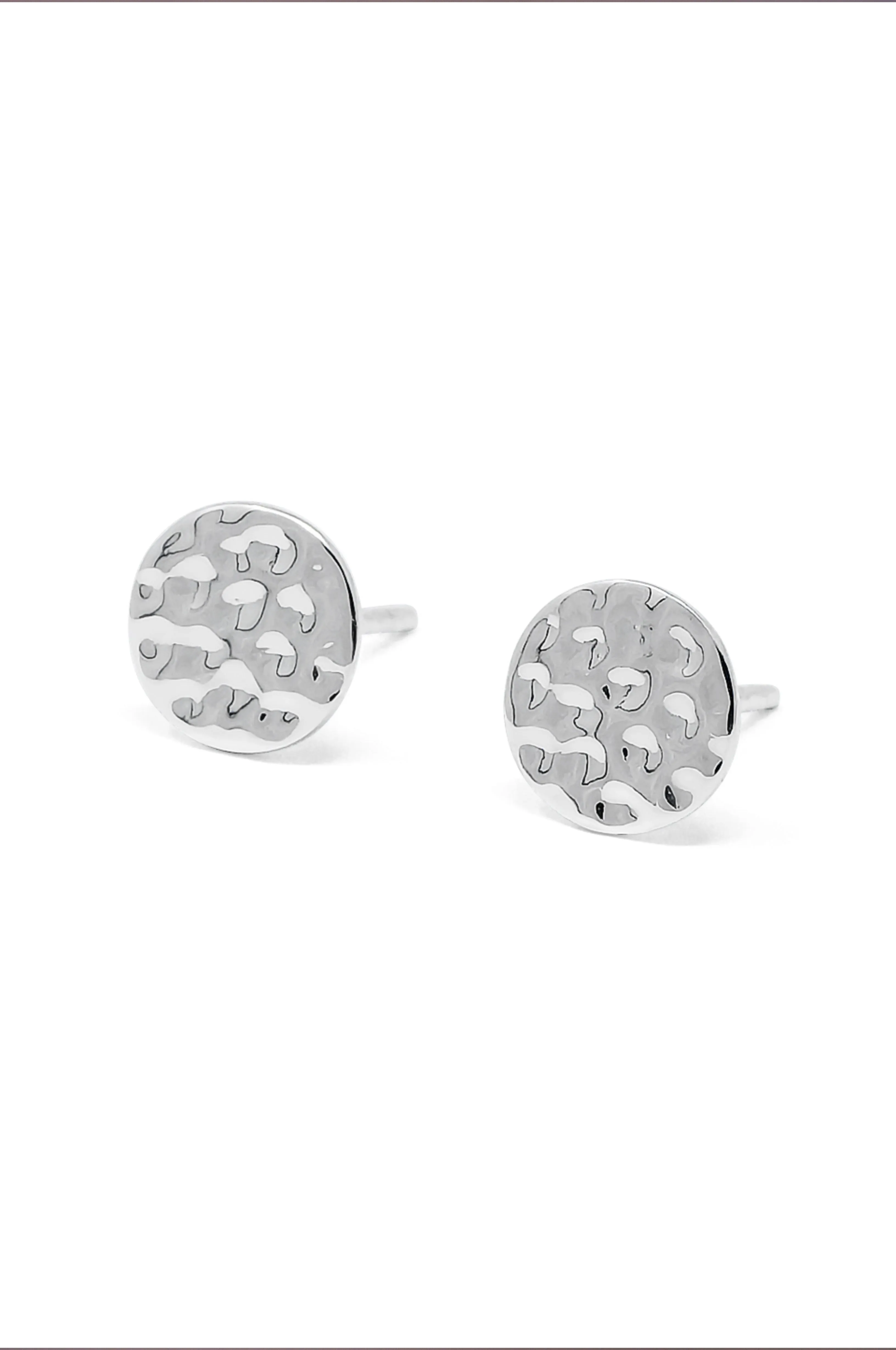 Hand Beaten Classic Mini Gold Plated Sterling Silver Stud Earrings