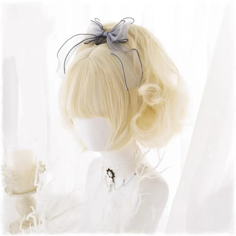 HARAJUKU LOLITA MILK YELLOW SHORT CURLY WIG BY70161