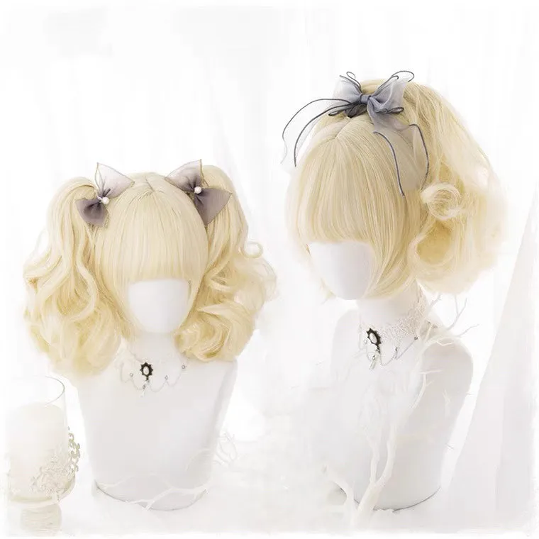 HARAJUKU LOLITA MILK YELLOW SHORT CURLY WIG BY70161