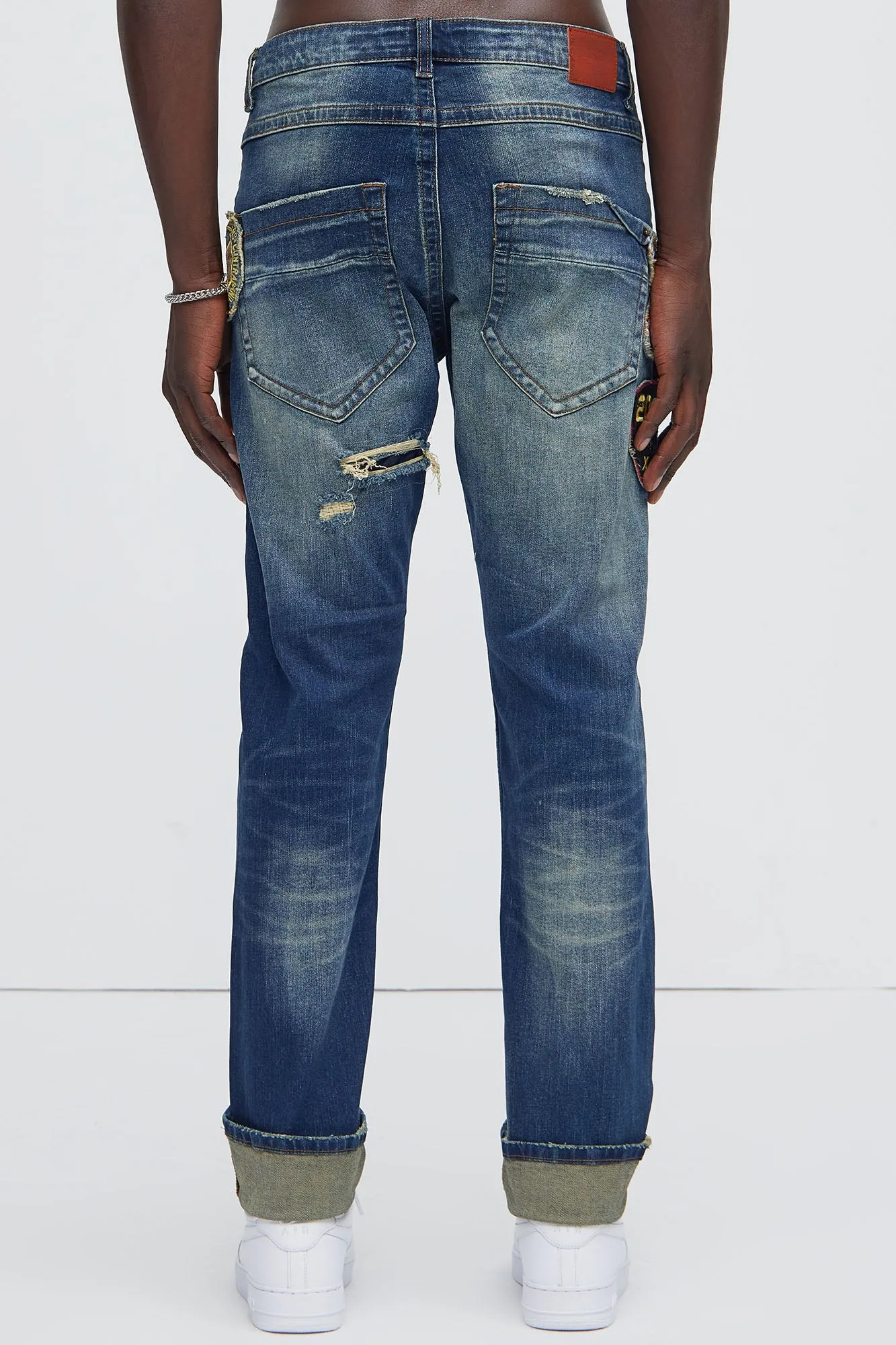 Hating On Me Distressed Skinny Jeans - Vintage Blue Wash