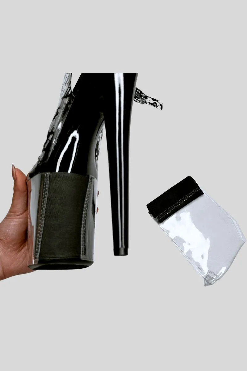 Hella Heels Stiletto Protectors - Clear & Black