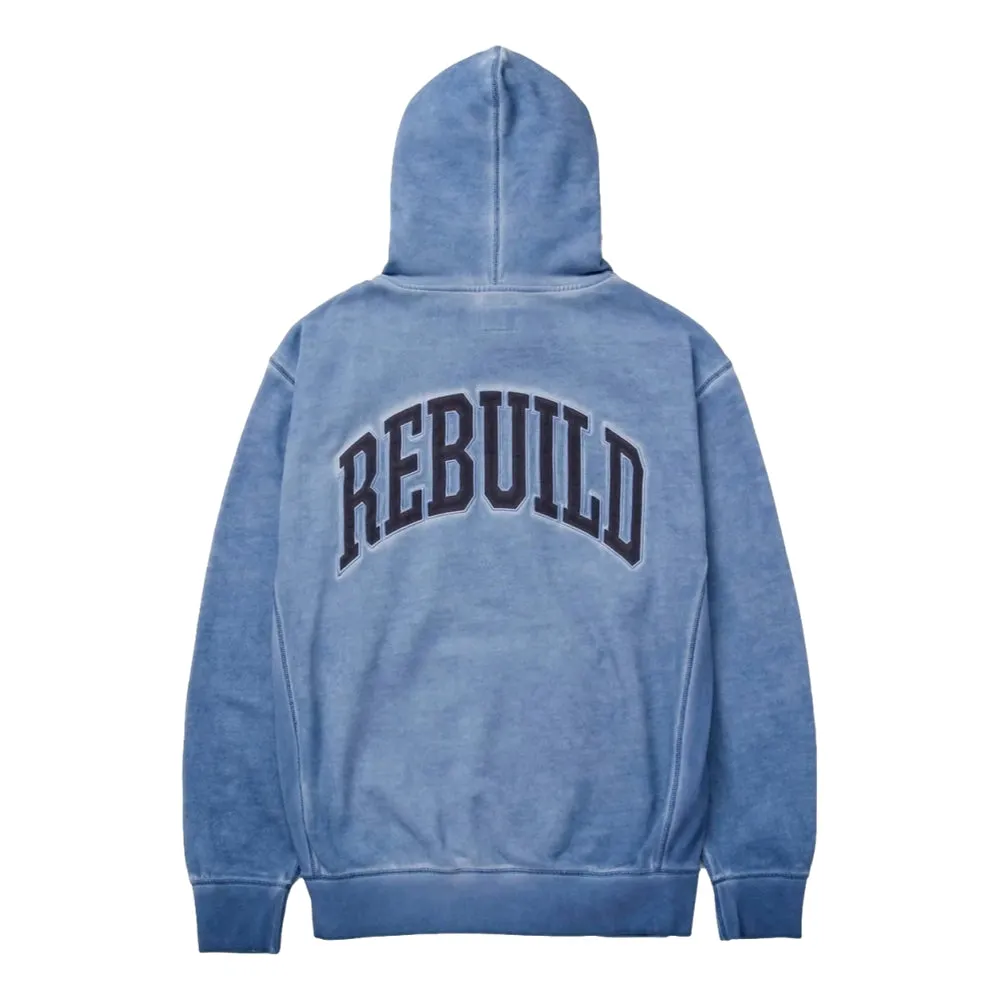 HUF DESTROY REBUILD FADED P/O HOODIE-BLUE