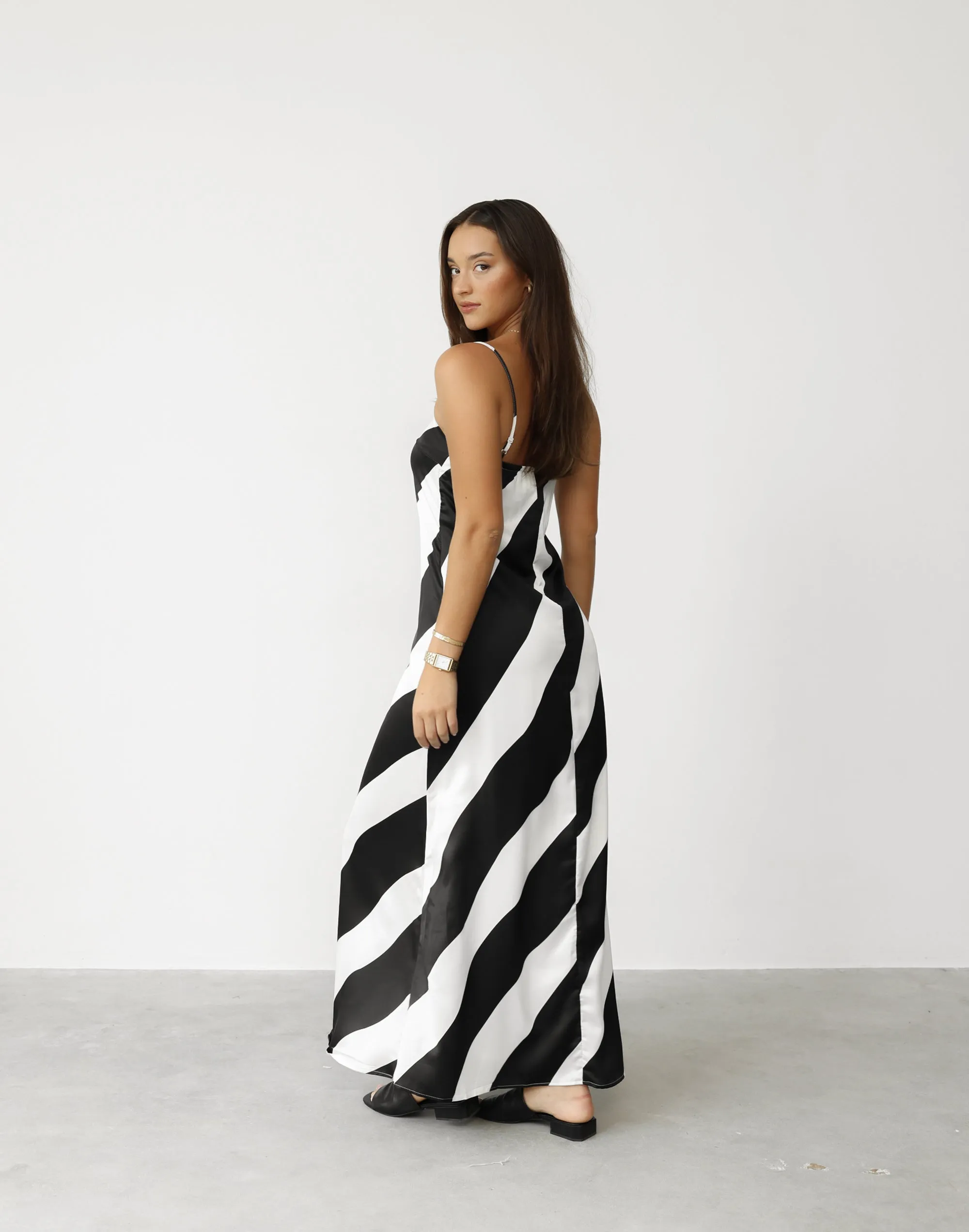 Kacey Maxi Dress (Black Stripe)