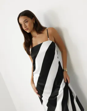 Kacey Maxi Dress (Black Stripe)