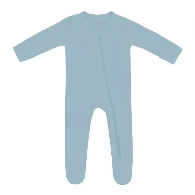 Kyte Baby Zippered Footie in Dusty Blue