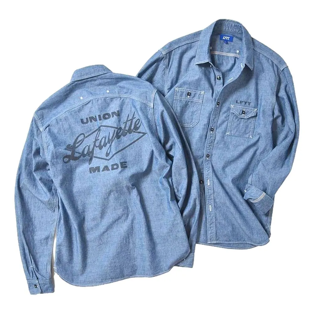 LAFAYETTE UNION MADE CLASSIC CHAMBRAY SHIRT-BLUE