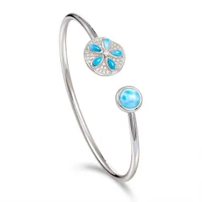 Larimar Sand Dollar & Full Moon Sleek Bangle