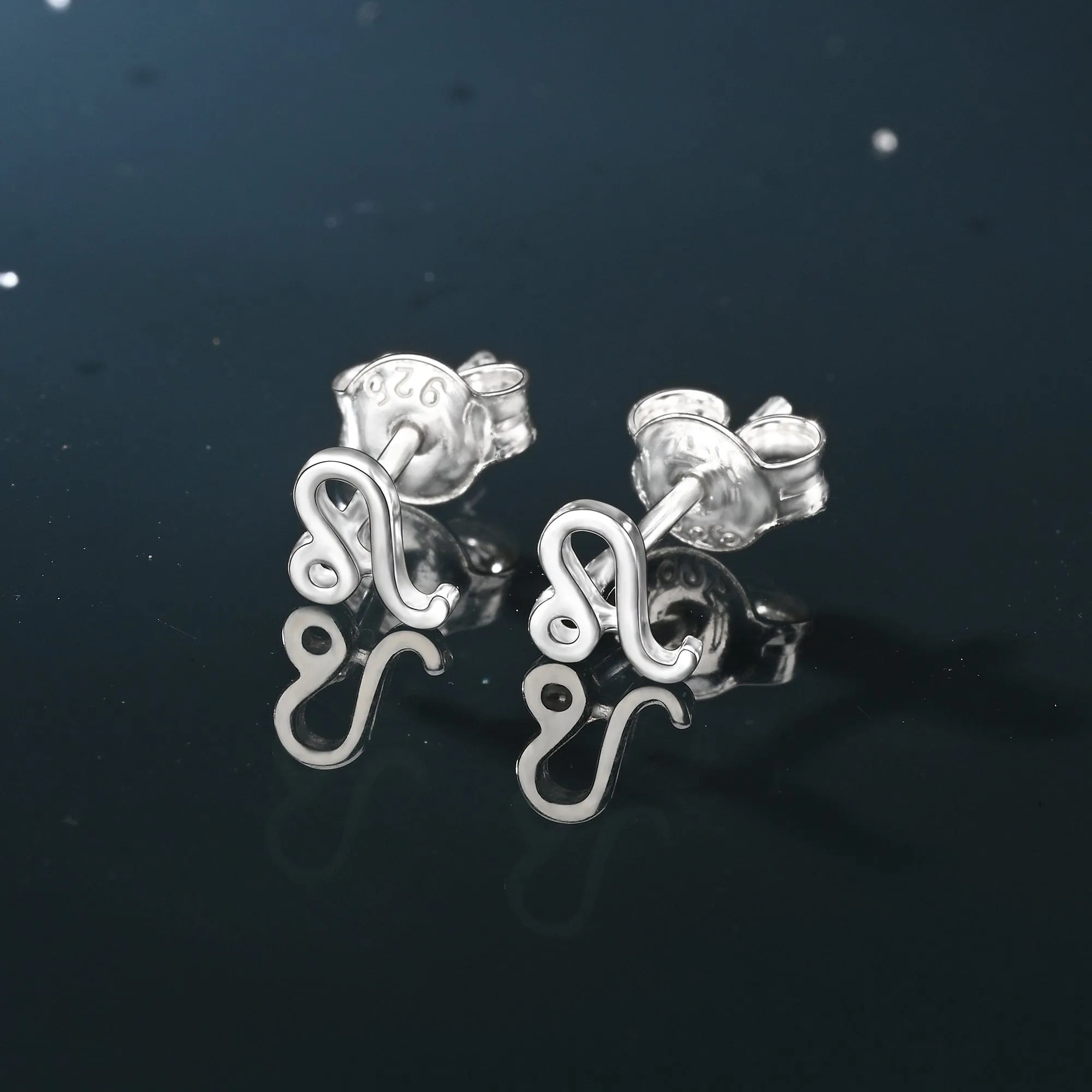 Leo Stud Earrings Sterling Silver - Zodiac Constellation Earrings