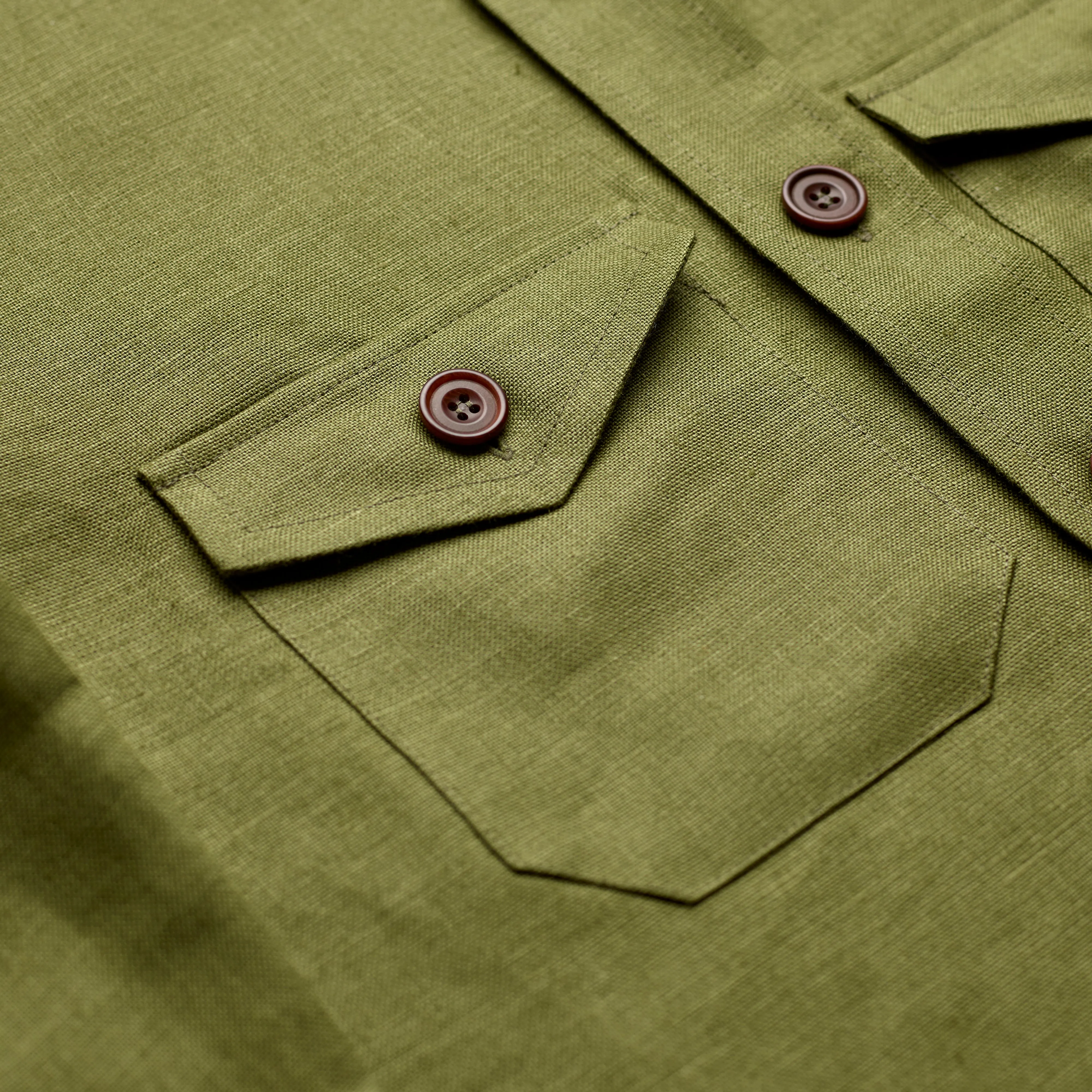 Light Olive Linen Overshirt