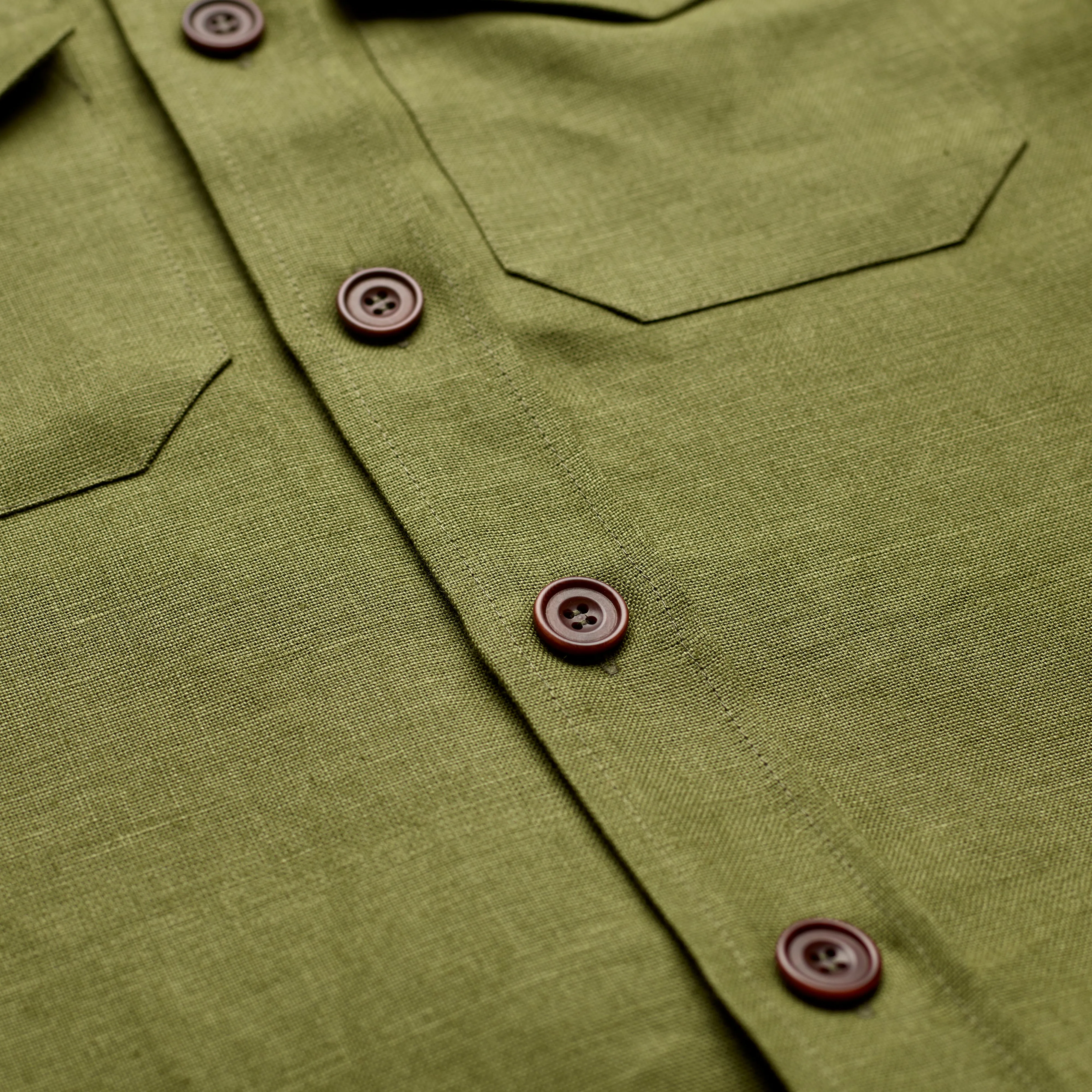 Light Olive Linen Overshirt