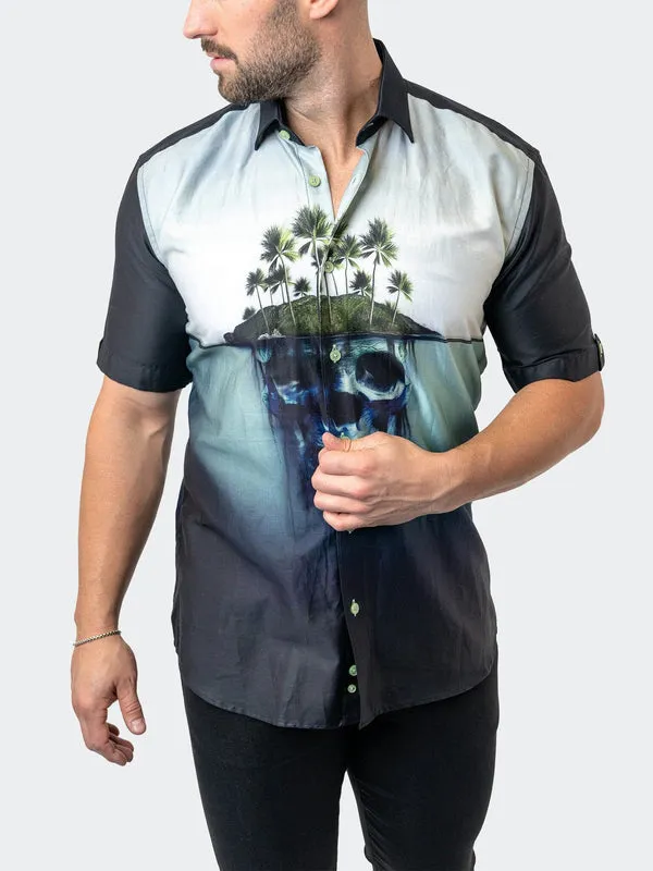 Maceoo Stretch Short-Sleeve Shirt | Galileo SkullIsland Black