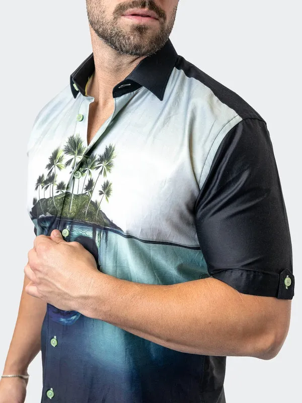 Maceoo Stretch Short-Sleeve Shirt | Galileo SkullIsland Black