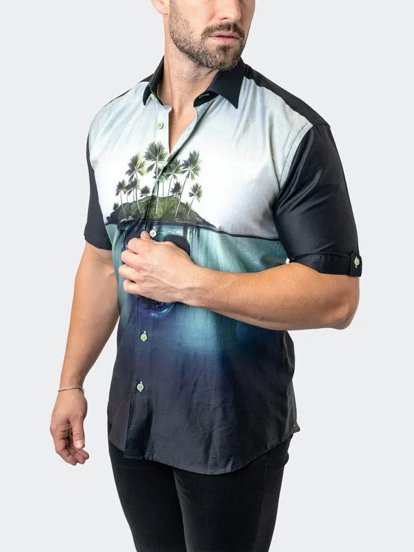 Maceoo Stretch Short-Sleeve Shirt | Galileo SkullIsland Black