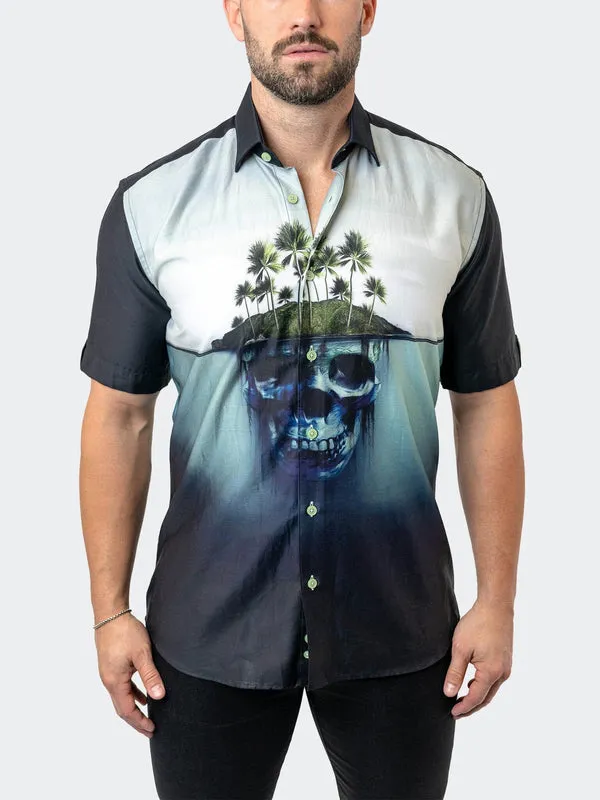 Maceoo Stretch Short-Sleeve Shirt | Galileo SkullIsland Black