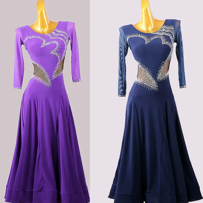 Majestic Allure Dress | Purple/Navy Blue | LXT891