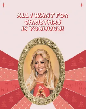 MARIAH CAREY CHRISTMAS MAGNET CARD