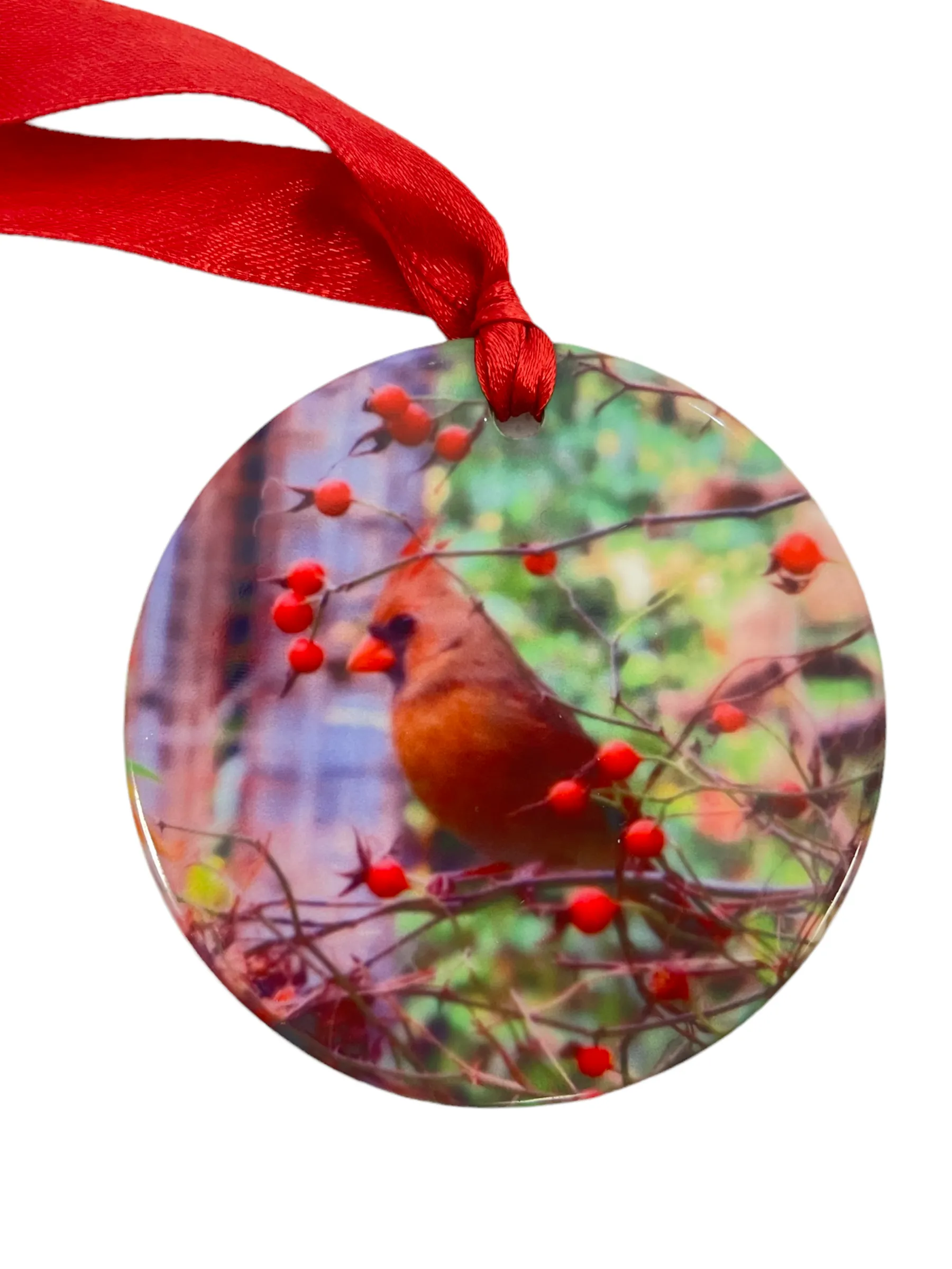 Memorial Cardinal Ceramic Ornament