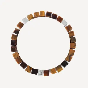 Memphis Cube Gemstone Bracelet Matt Tiger Eye