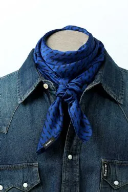 MEN'S Cinch MUSTACHE PRINT WILD RAG - ROYAL BLUE