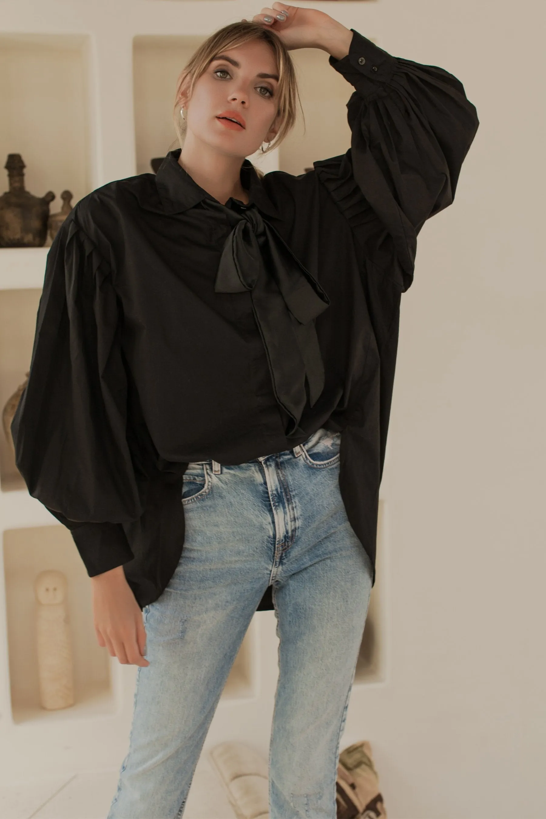 Merci Balloon Sleeve Oversized Shirt