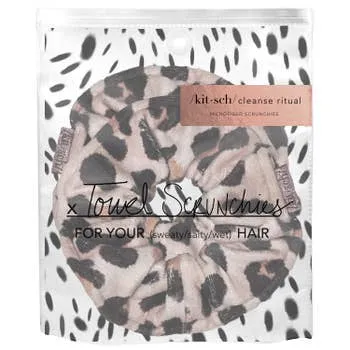 MICROFIBER TOWEL SCRUNCHIES - LEOPARD