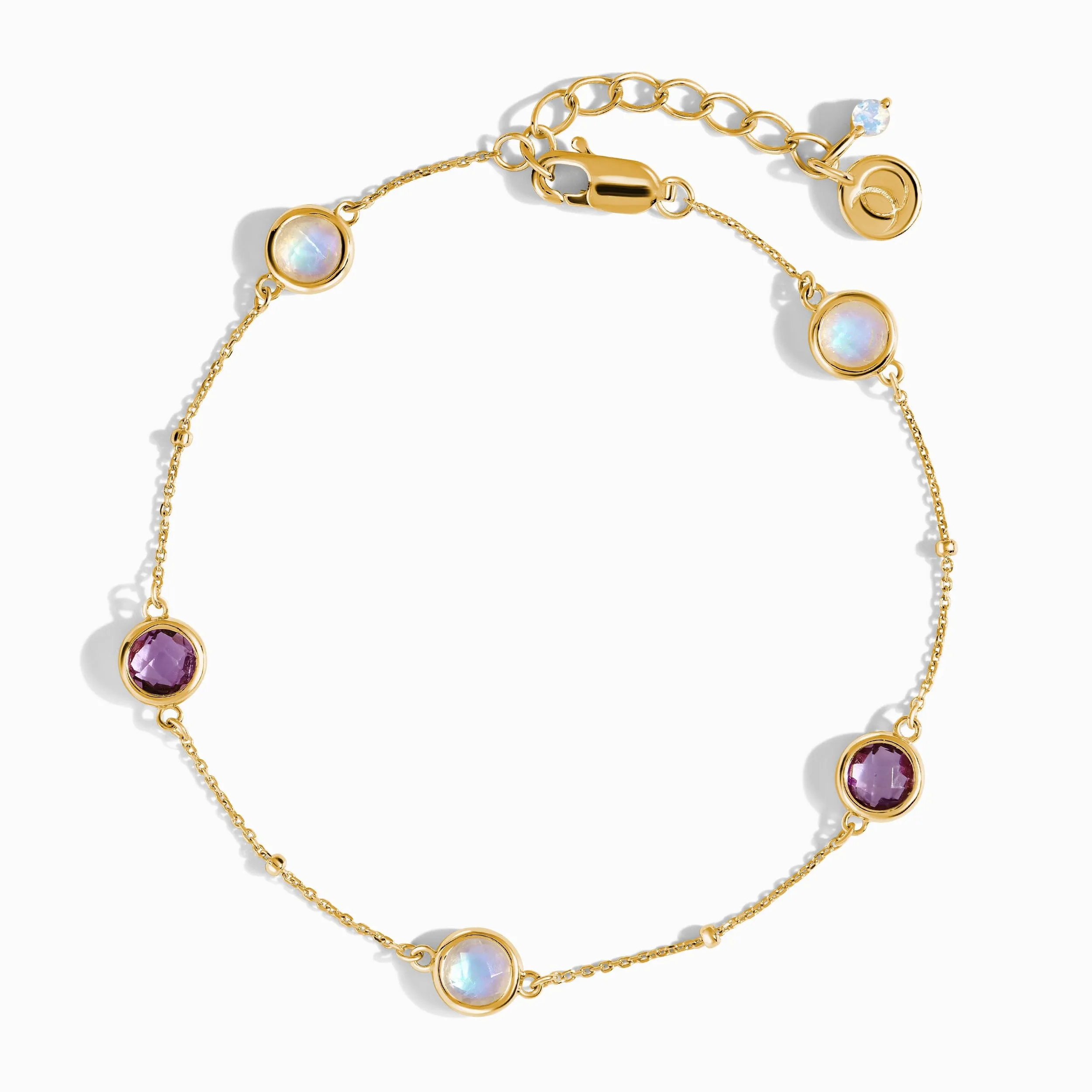 Moonstone Amethyst Bracelet - Sphere 'Intuition'