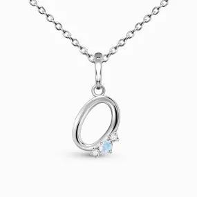 Moonstone Necklace - Lucky Letter O