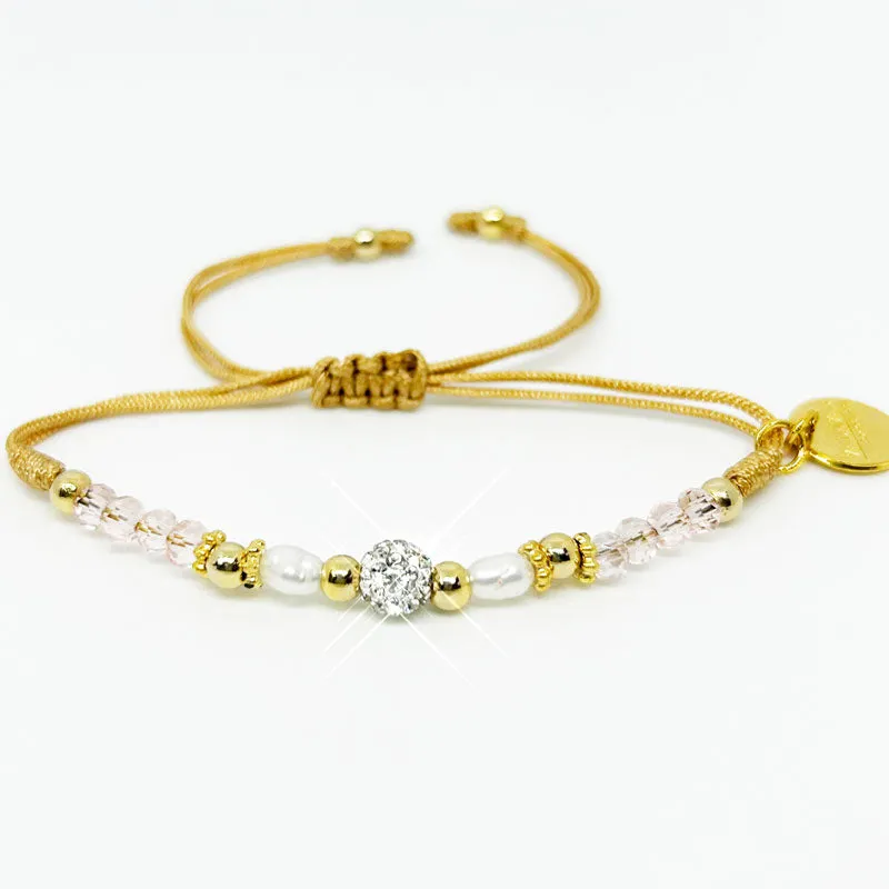 Mother and Daughter Soft Pink Crystal Bracelet