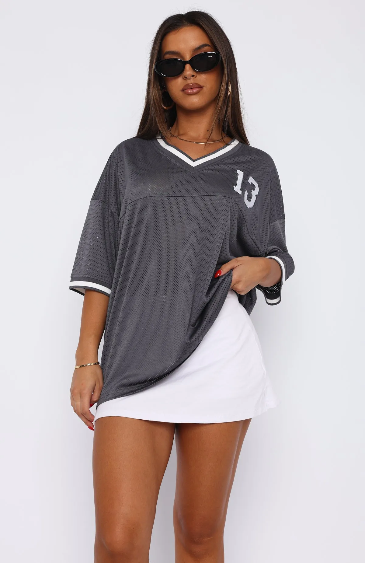 Moves To Make Oversized Sports Tee Charcoal