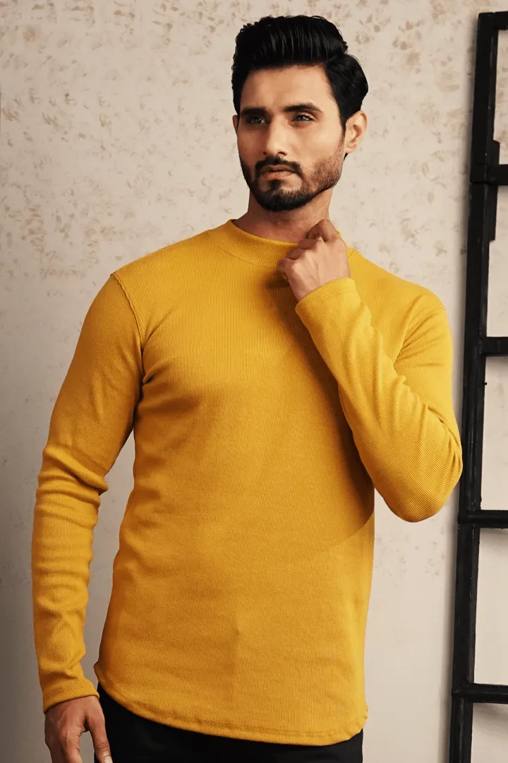 Mustard Mock Neck Sweatshirt