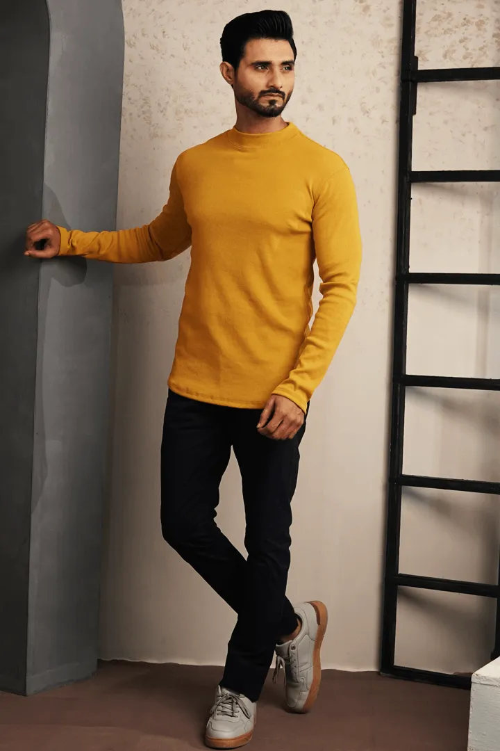 Mustard Mock Neck Sweatshirt