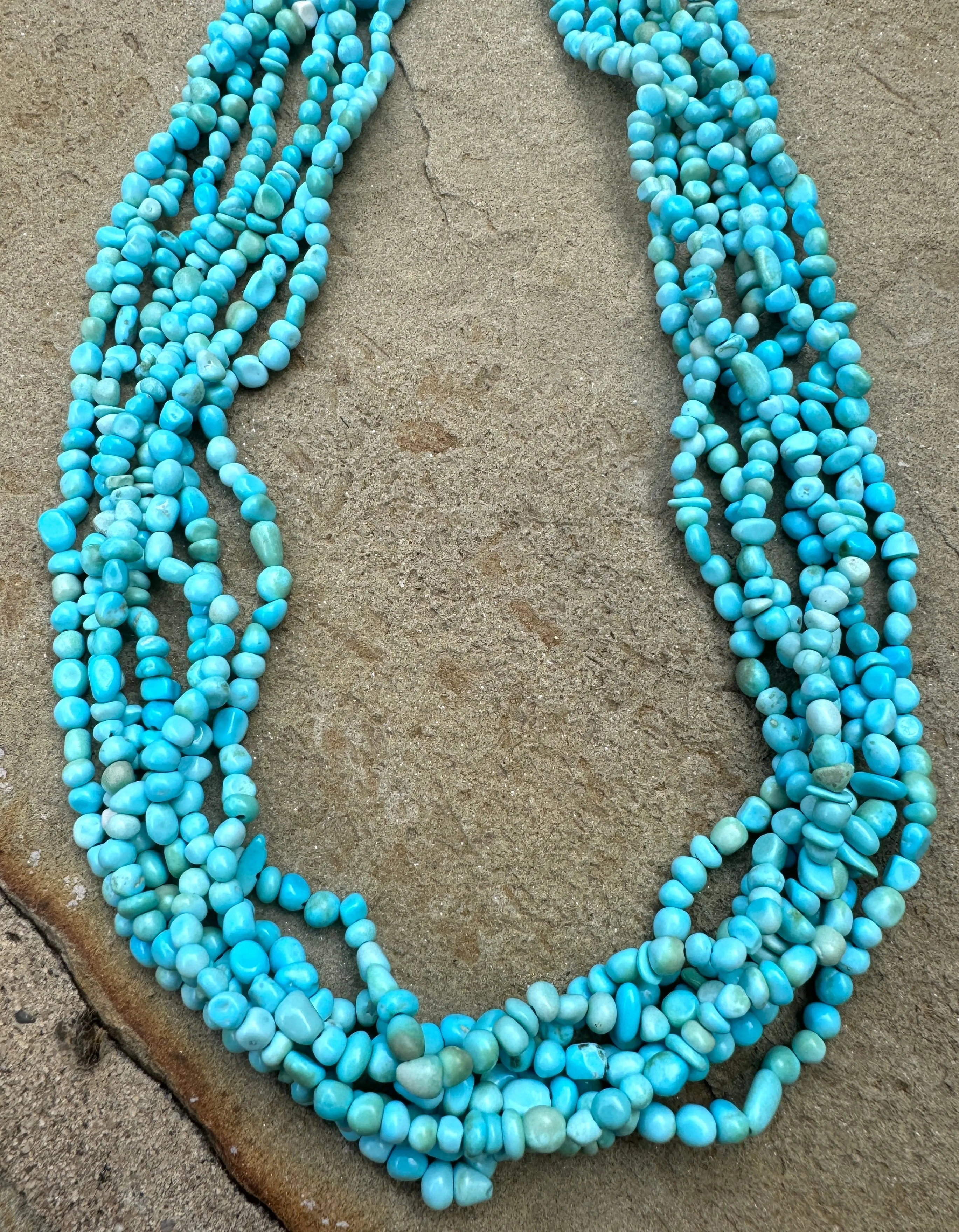 Natural Blue Sleeping Beauty Turquoise (AZ) 3-5mm Nuggets Strands, 18 Inch Strand